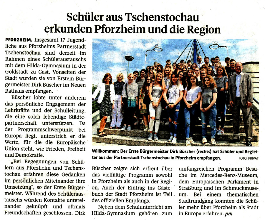 Wymiana z Hilda Gymnasium w Pforzheim 2017